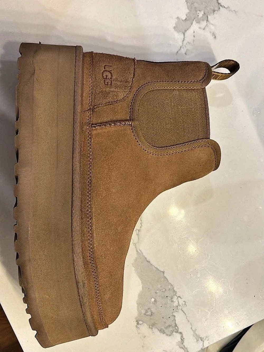 UGG Classic Ultra Mini Platform Brown Ankle Boots